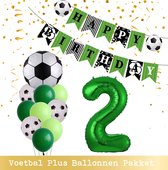 Cijfer Ballon 2 Jaar - Voetbal Ballonnen - Snoes - Pluspakket - set van 12 Sport Voetbalfan Voetbal Jongen/Meisje - Sportieve - Voetbal Vrouwen Mannen - Kinderfeestje - Verjaardag - Helium Ballon nummer 2