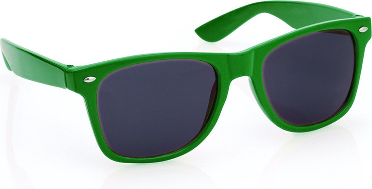 Hippe Party zonnebril - groen - plastic - UV400 - verkleedbril - carnaval/verkleed