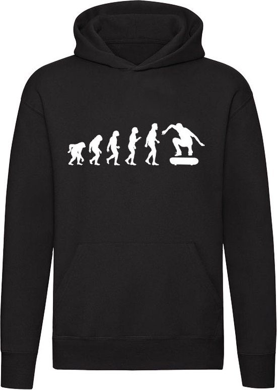 Skateboarden Evolutie Hoodie Skate Sport Unisex Trui Sweater Capuchon Zwart bol