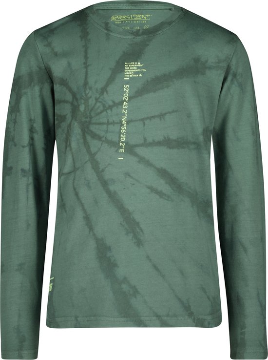 4PRESIDENT T-shirt jongens - Green Tie Dye - Maat 110
