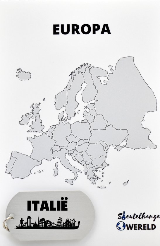 Italië Sleutelhanger inclusief kaart – Italië cadeau – beste land- Leuk kado voor je Vriend om te geven - 2.9 x 5.4CM