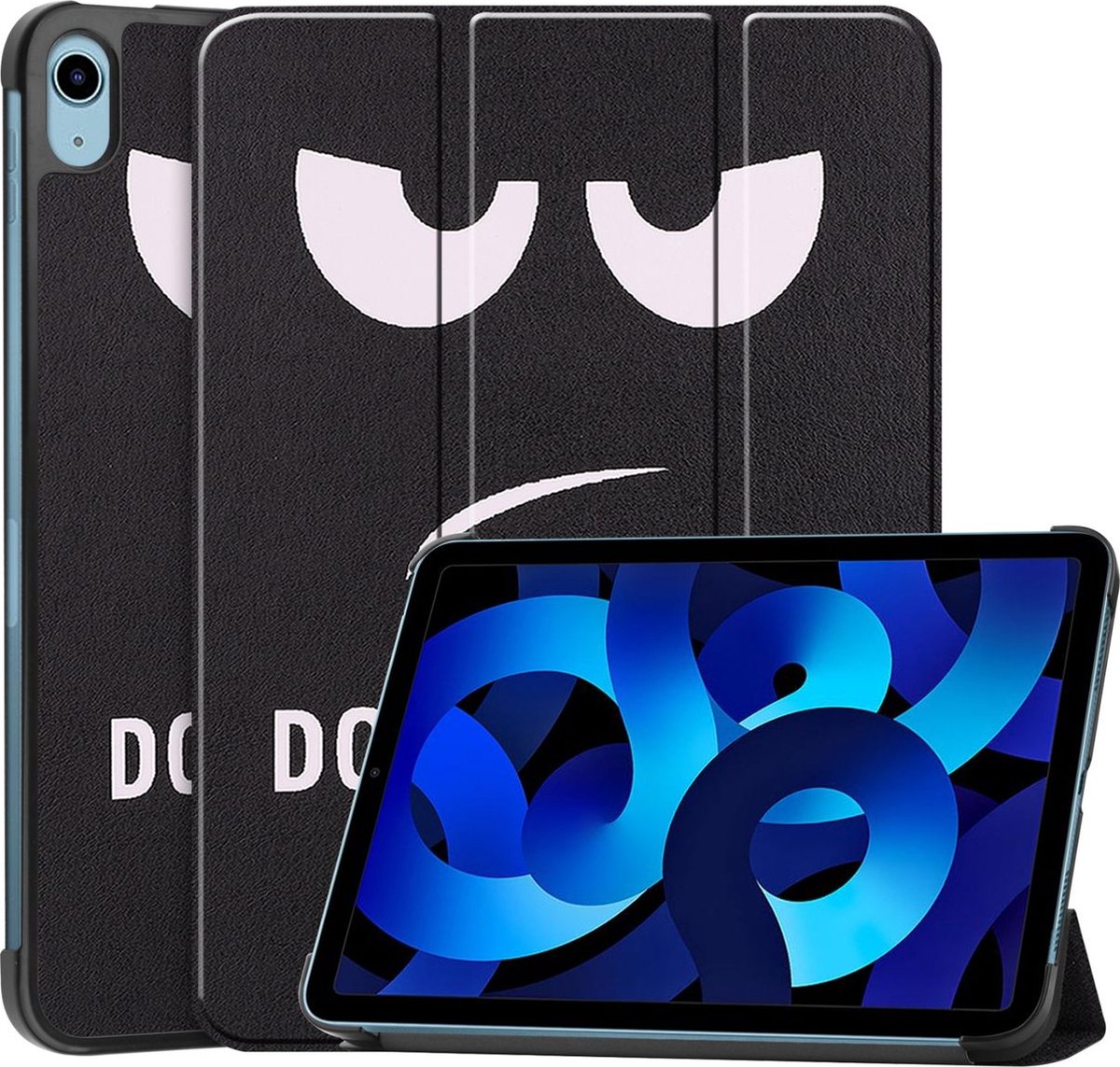 Mobigear Tablethoes geschikt voor Apple iPad 10 (2022) Hoes | Mobigear Tri-Fold Bookcase - Do Not Touch