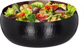Relaxdays saladeschaal - rvs - saladekom - gehamerde look - serveerschaal - zwart/koper - L