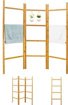 Porte-serviettes en Bamboe - 180x180 Échelle à vêtements Porte-serviettes en bois
