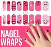 By Emily - Nagel wrap - Love Story | 16 stickers | Nail wrap | Nail art | Trendy | Design | Nagellakvrij | Eenvoudig | Nagel wrap | Nagel stickers | Folie | Zelfklevend | Sjablonen