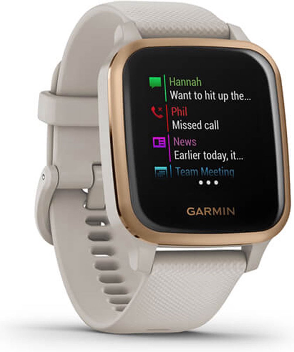 Garmin Venu Sq Music Health Smartwatch - Helder touchscreen - Muziekopslag - 6 dagen batterij - Light Sand/Rose Gold - Garmin