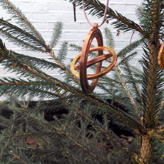 Hetty'S - Ensemble unique de cintres Suspensions pour sapin de Noël couleur bronze - Cheval - Cerf - Gyroscope - Boule avec fleurs - Boule avec sapin de Noël