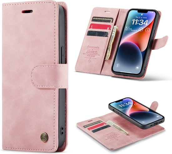 iPhone X & iPhone XS Hoesje Pale Pink - Casemania 2 in 1 Magnetic Book Case  | bol.com