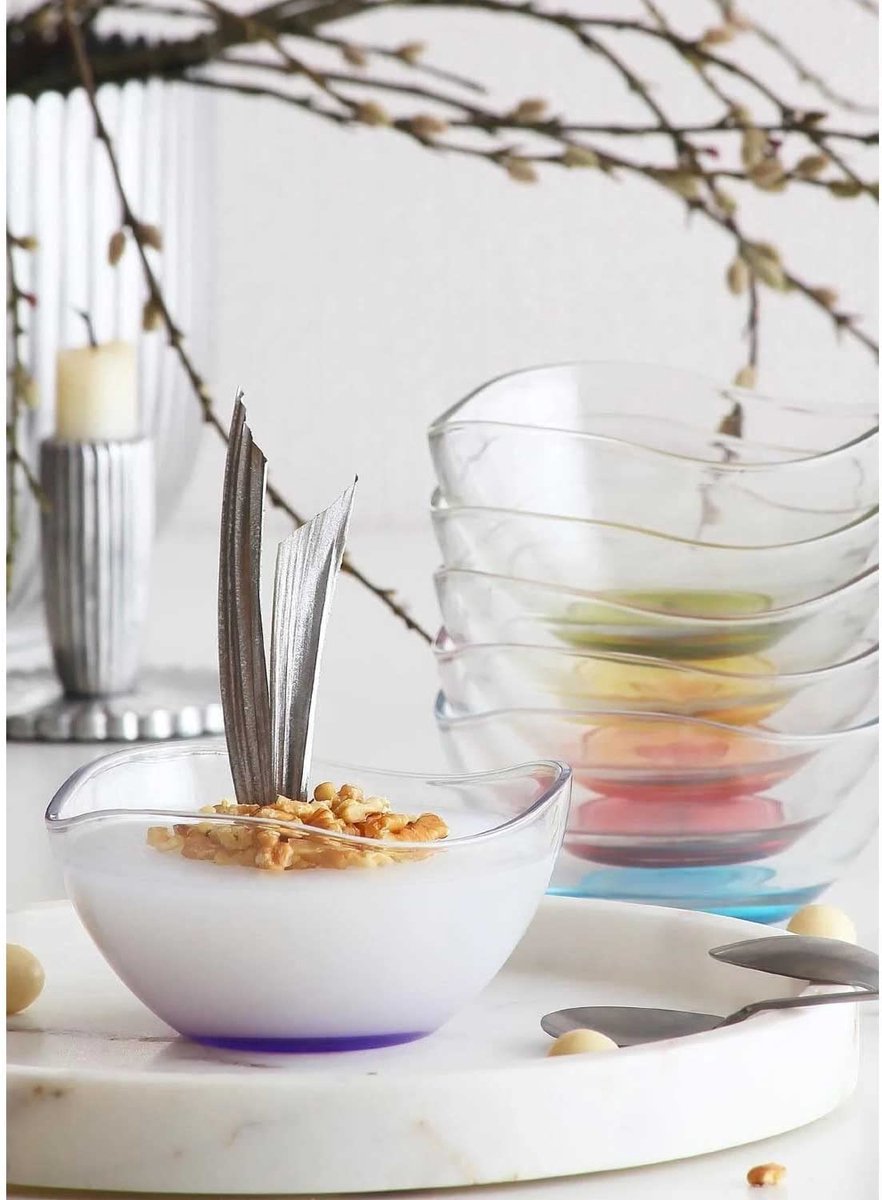 LAV Glazen dessertkommen, set 6, 310 ml, BLEI FREI Dessertglazen, verrijdbare glazen kommen, dessertbekers, puddingkommen, dessertschalen, glas, fruitserveerschalen, sauzenschalen