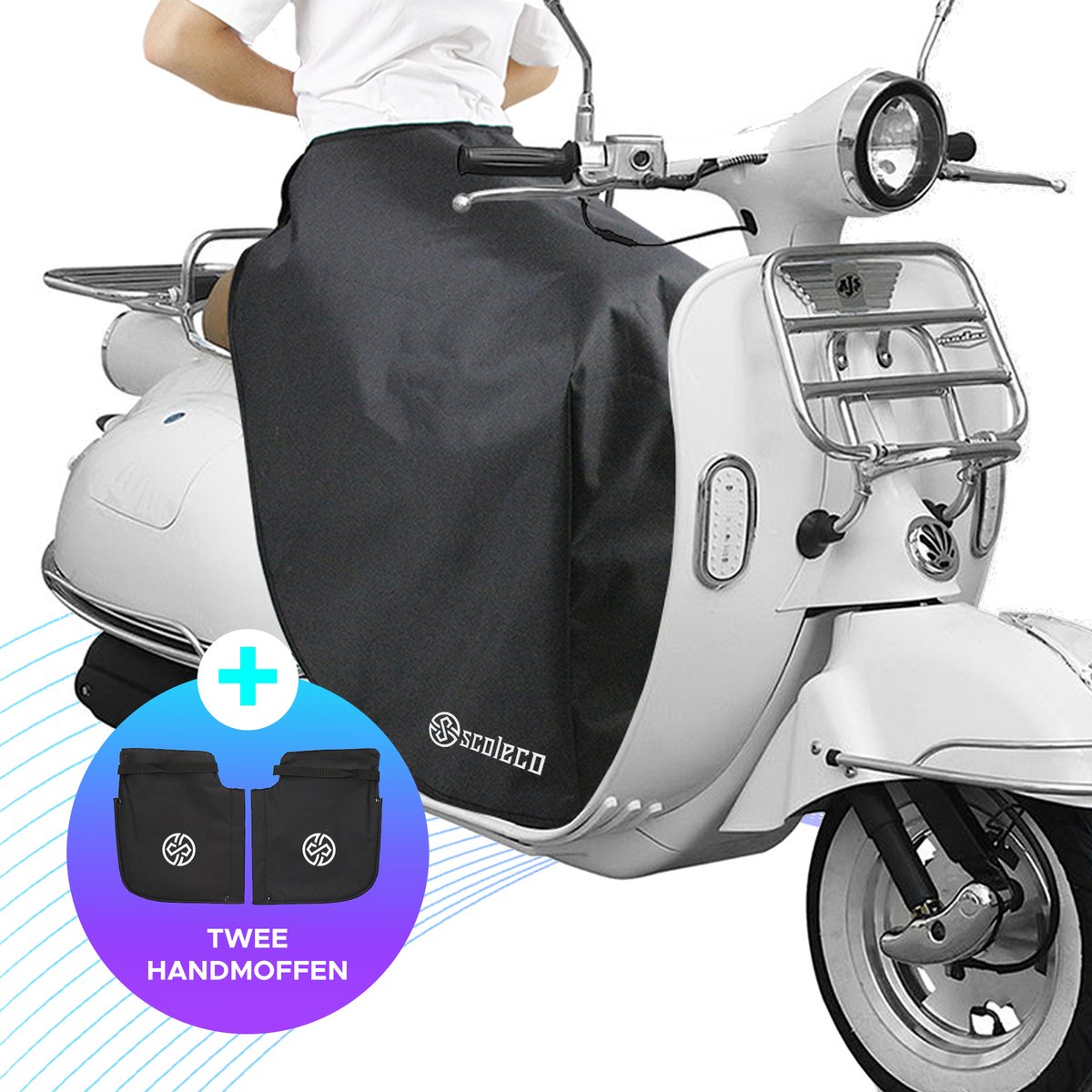 Scooter Beenkleed met GRATIS Handmoffen - Verbeterd Oxford PVC - Wind en Waterdicht - Universeel