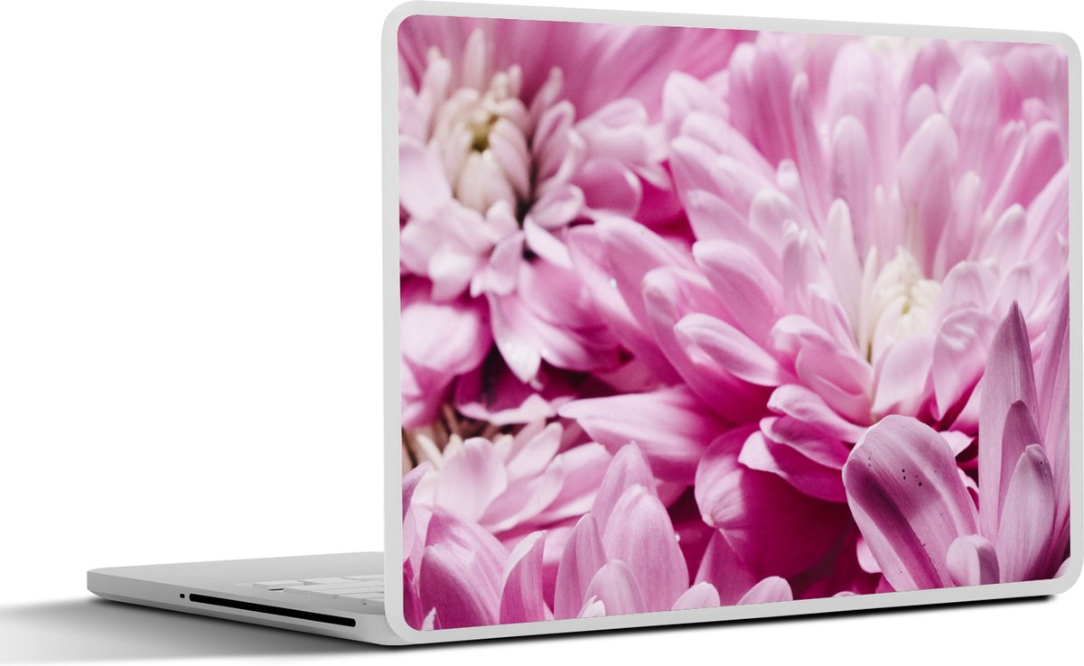 Laptop sticker - 10.1 inch - Bloemen - Roze - Natuur - 25x18cm - Laptopstickers - Laptop skin - Cover