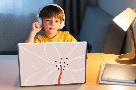 Sticker ordinateur portable - 14 pouces - Fleurs - Abstrait - Pastel