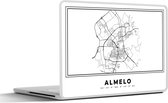 Laptop sticker - 14 inch - Stadskaart – Zwart Wit - Kaart – Almelo – Nederland – Plattegrond - 32x5x23x5cm - Laptopstickers - Laptop skin - Cover
