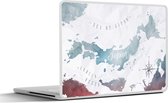 Laptop sticker - 10.1 inch - Wereldkaarten - Japan - Zilver - 25x18cm - Laptopstickers - Laptop skin - Cover