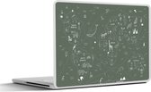 Laptop sticker - 17.3 inch - Kaart - Wereld - Kinderen - Groen - 40x30cm - Laptopstickers - Laptop skin - Cover