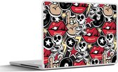 Laptop sticker - 13.3 inch - Rock - Rock 'n roll - Patroon - Doodshoofd - 31x22,5cm - Laptopstickers - Laptop skin - Cover