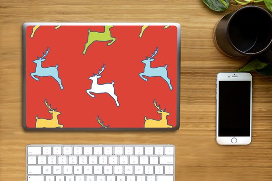 Sticker ordinateur portable - 14 pouces - Motif - Cerf - Rouge