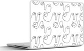 Laptop sticker - 11.6 inch - Line Art - Gezicht - Patronen - 30x21cm - Laptopstickers - Laptop skin - Cover