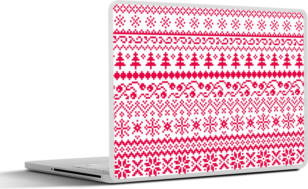 Laptop sticker - 15.6 inch - Kerst - Patroon - Boom - 36x27,5cm - Laptopstickers - Laptop skin - Cover - Kerst - Cadeau - Kerstcadeau voor mannen en voor vrouwen