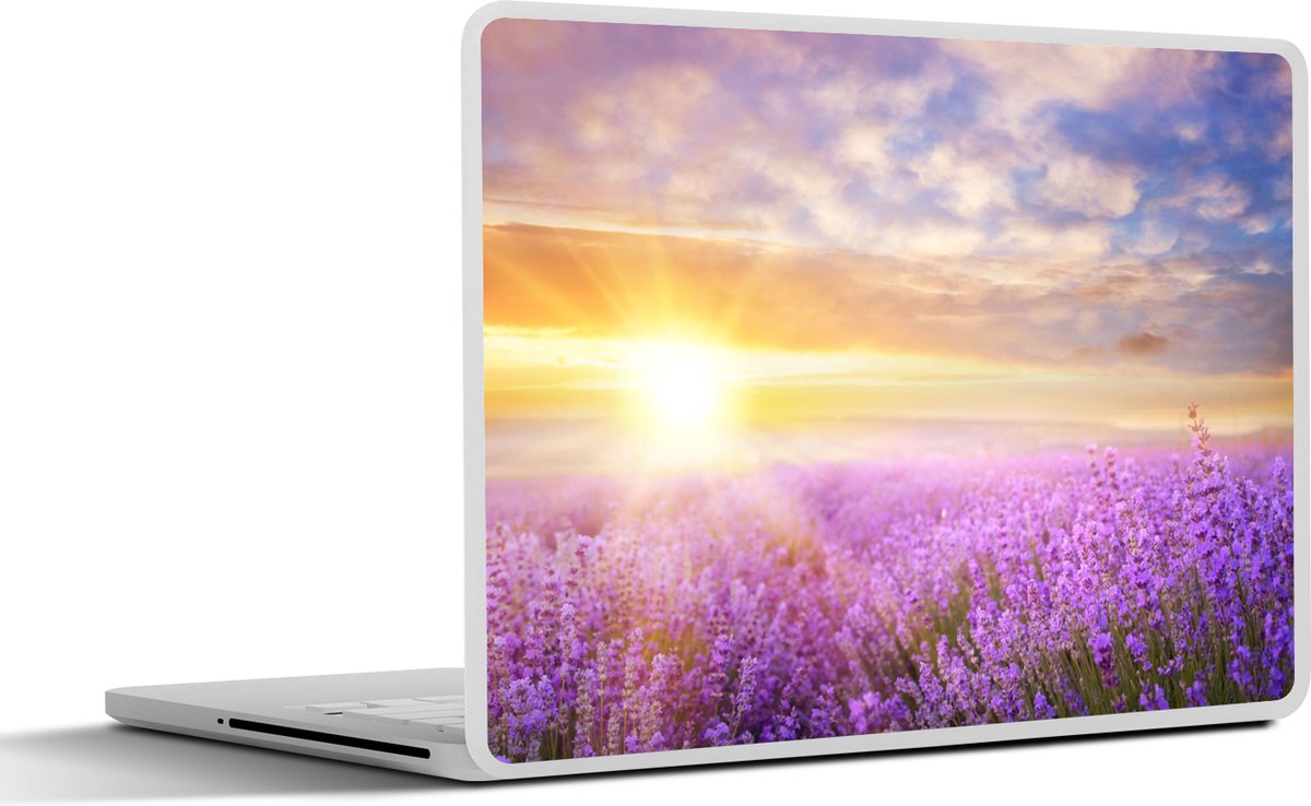 Laptop sticker - 13.3 inch - Lavendel - Zon - Lucht - Natuur - 31x22,5cm - Laptopstickers - Laptop skin - Cover