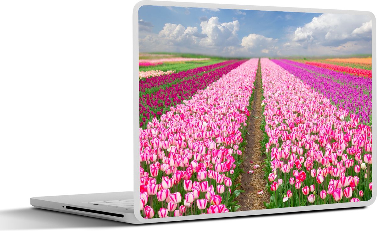 Laptop sticker - 13.3 inch - Tulpen - Zon - Lente - 31x22,5cm - Laptopstickers - Laptop skin - Cover