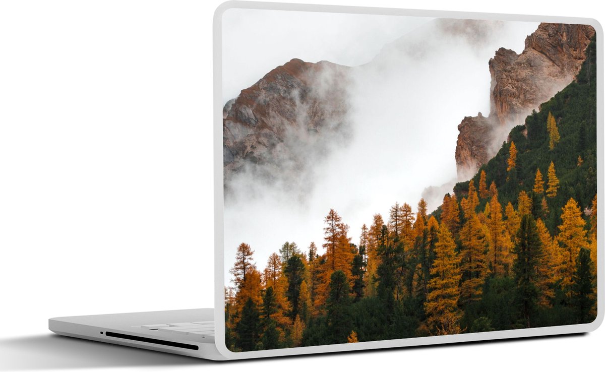 Laptop sticker - 14 inch - Dennenboom - Herfst - Berg - landschap - 32x5x23x5cm - Laptopstickers - Laptop skin - Cover