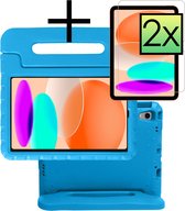 Hoesje Geschikt voor iPad 2022 Hoesje Kinderhoes Shockproof Hoes Kids Case Met 2x Screenprotector - Blauw