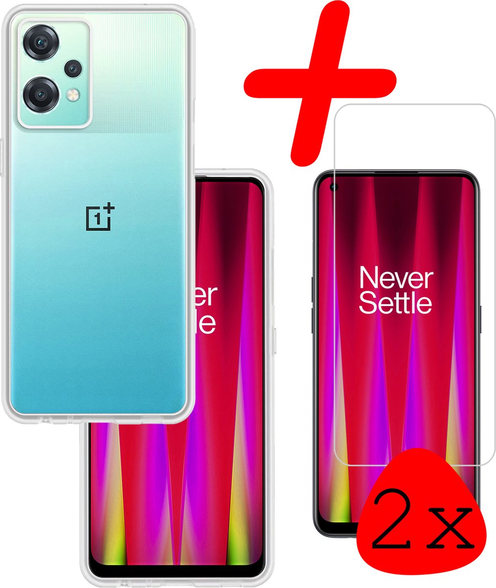 Hoesje Met 2x Screenprotector - Geschikt voor OnePlus Nord CE 2 Lite - Sterk & Shockproof - Back Cover - Siliconen Case - Telefoon Hoes - Transparant