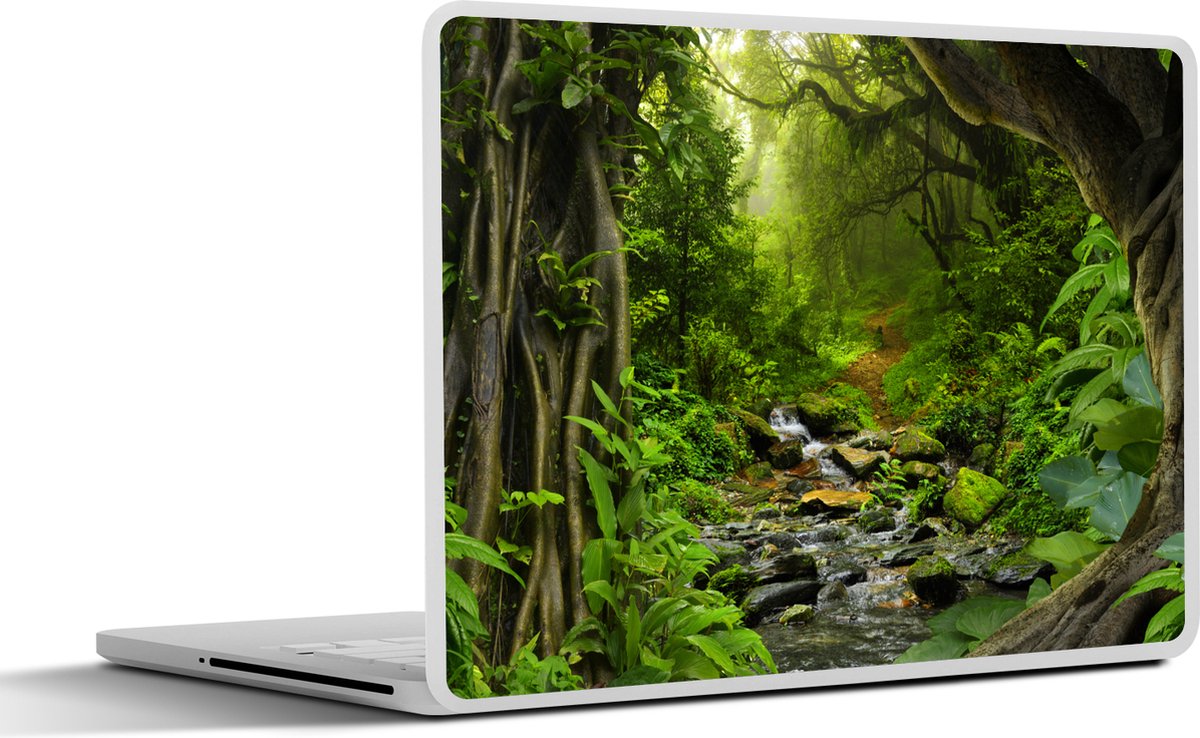 Laptop sticker - 15.6 inch - Natuur - Water - Jungle - Bos - Tropisch - 36x27,5cm - Laptopstickers - Laptop skin - Cover