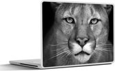 Laptop sticker - 10.1 inch - Panter - Wilde dieren - Zwart - Wit - 25x18cm - Laptopstickers - Laptop skin - Cover