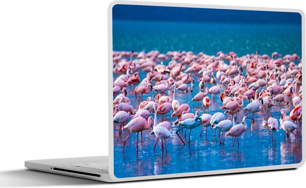 Laptop sticker - 10.1 inch - Flamingo - Water - Tropisch - Water - Roze - 25x18cm - Laptopstickers - Laptop skin - Cover