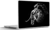 Autocollant pour ordinateur portable - 10,1 pouces - Animaux - Sauvage - Lion - Zwart - Wit - 25x18cm - Autocollants pour ordinateur portable - Peau pour ordinateur portable - Couverture