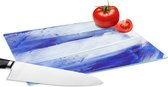 Glazen Snijplank - 28x20 - Verf - Design - Blauw - Snijplanken Glas