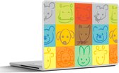 Laptop sticker - 10.1 inch - Dieren - Patronen - Kinderen - Regenboog - 25x18cm - Laptopstickers - Laptop skin - Cover