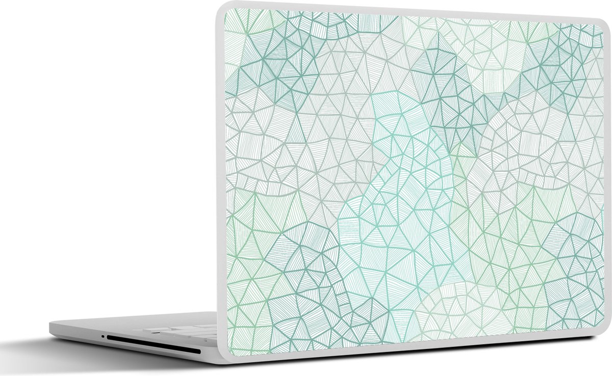 Laptop sticker - 17.3 inch - Geometrie - Patroon - Groen - 40x30cm - Laptopstickers - Laptop skin - Cover