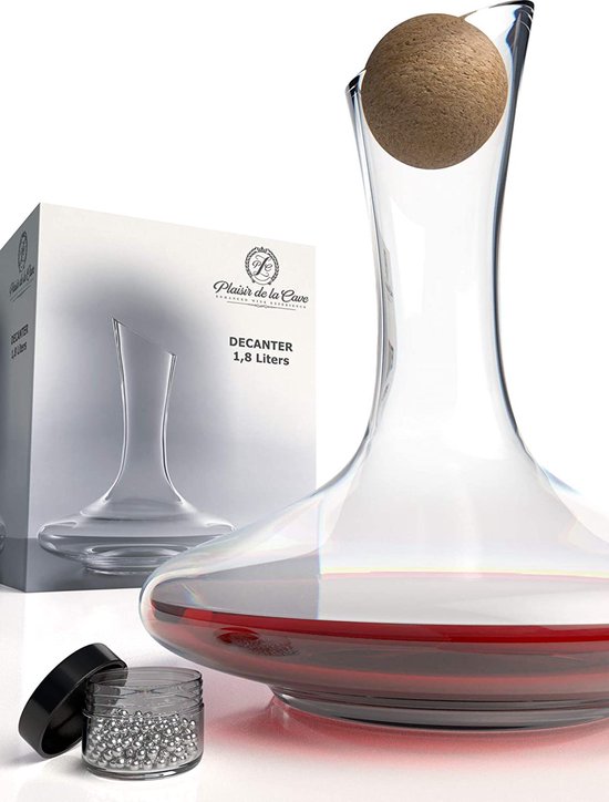 Decanter & accessoires (kurksluiting + reinigingskralen van roestvrij