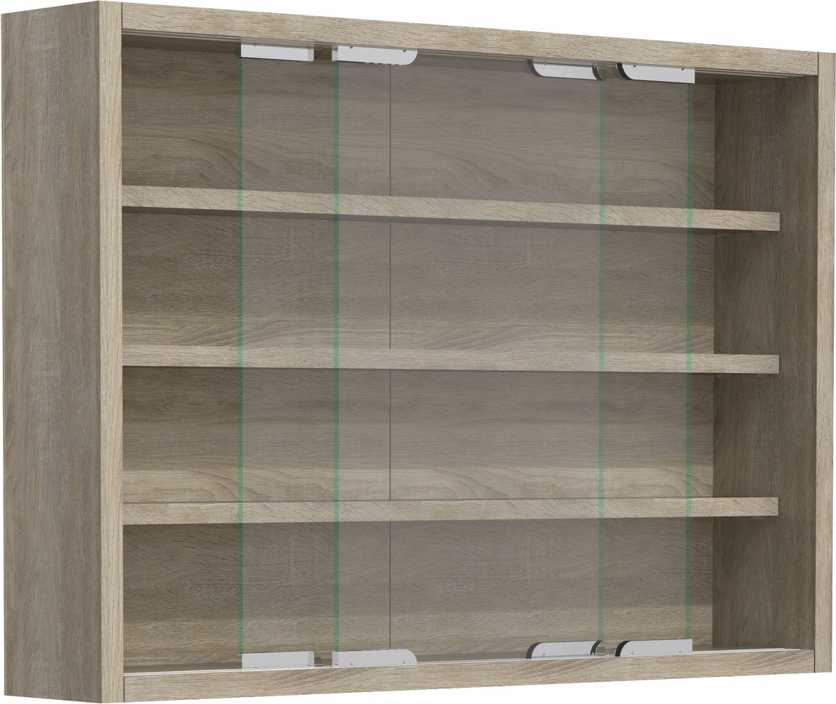 VCM Houten glazen wandvitrine Wandvitrine Verzamelvitrine Agisa M Houten glazen wandvitrine Wandvitrine Verzamelvitrine Agisa M Wit