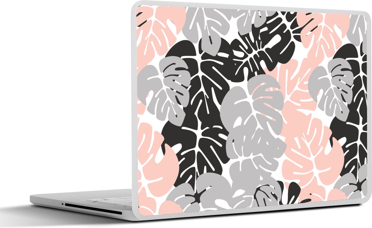 Laptop sticker - 12.3 inch - Monstera - Pastel - Patronen - Bladeren - 30x22cm - Laptopstickers - Laptop skin - Cover