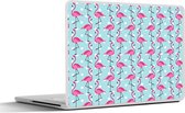 Laptop sticker - 12.3 inch - Flamingo - Stippen - Dieren - Patroon - 30x22cm - Laptopstickers - Laptop skin - Cover