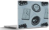 Laptop sticker - 17.3 inch - Klok - Patronen - Vintage - 40x30cm - Laptopstickers - Laptop skin - Cover