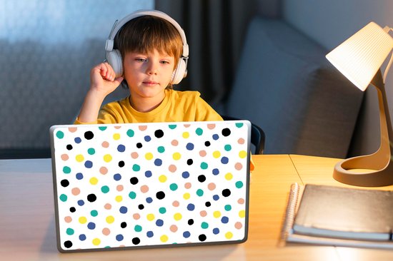 Autocollant pour ordinateur portable - 14 pouces - Points - Motifs - Jaune - 32x5x23x5cm - Autocollants pour ordinateur portable - Peau pour ordinateur portable - Couverture