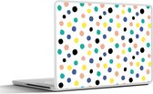 Laptop sticker - 15.6 inch - Stippen - Patronen - Geel - 36x27,5cm - Laptopstickers - Laptop skin - Cover