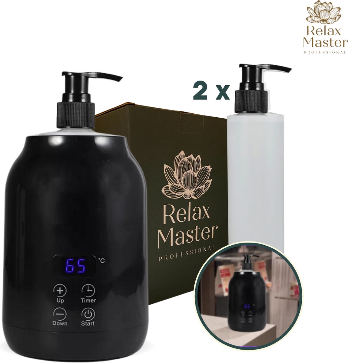 Massage Olie Verwarmer Digitaal Zwart Flessen Verwarmer Met Timer 