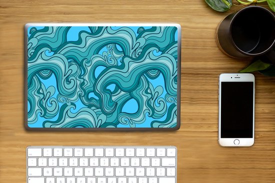 Laptop sticker - 10.1 inch - Zee - Patronen - Marmer print - 25x18cm - Laptopstickers - Laptop skin - Cover