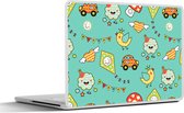 Laptop sticker - 15.6 inch - Patroon - Kinderen - Auto - Vogel - 36x27,5cm - Laptopstickers - Laptop skin - Cover