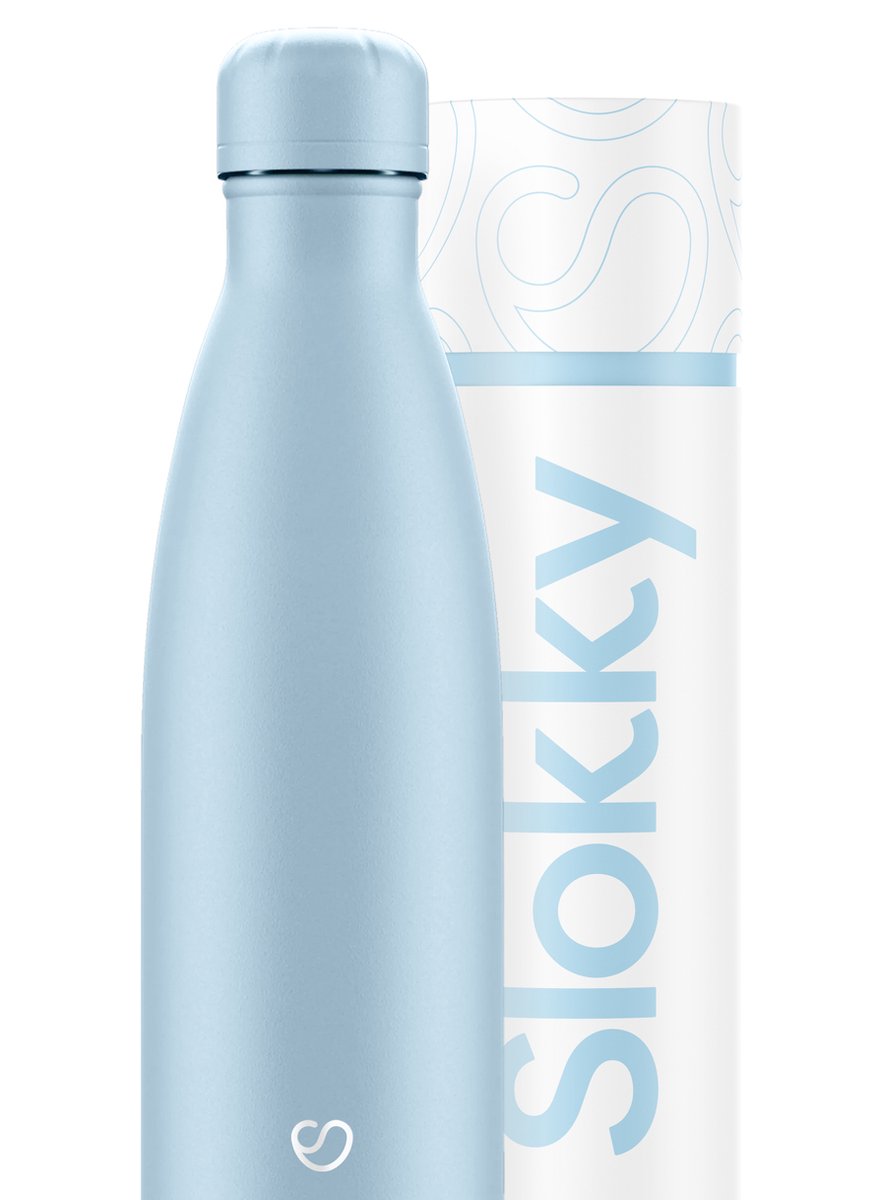 Slokky - Pastel Blue Thermosfles & Dop - 500ml