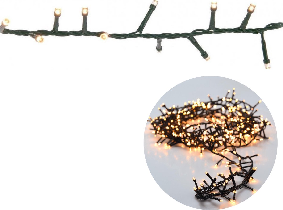 Cheqo® Kerstboomverlichting - Micro Clusterverlichting - Kerstlampjes - Led Verlichting - Kerstverlichting voor Binnen en Buiten - 700 LED's -14 Meter - warm Wit