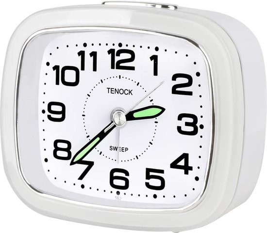 Punkt. AC01 Design Wekker Analoog met Alarm, Snooze functie, lichfunctie, niet Tikken (Rood