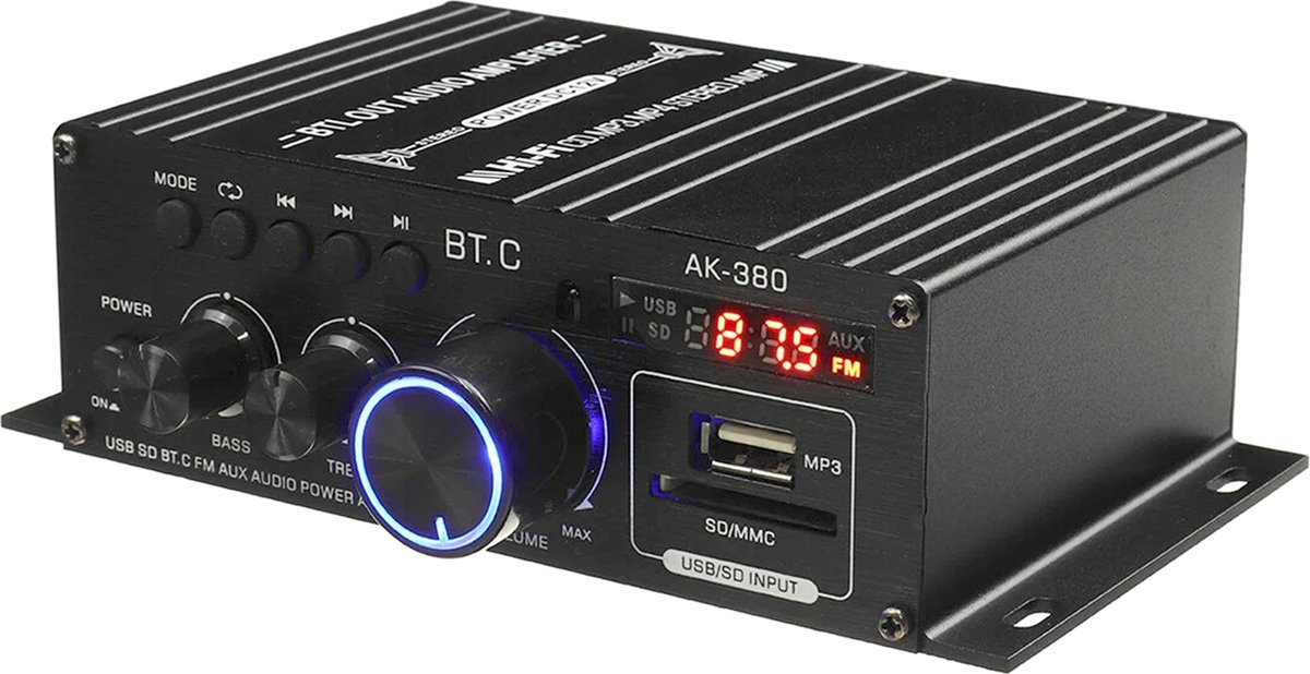 Skytronic AV360 Mini amplificador con FM/SD/USB/MP3