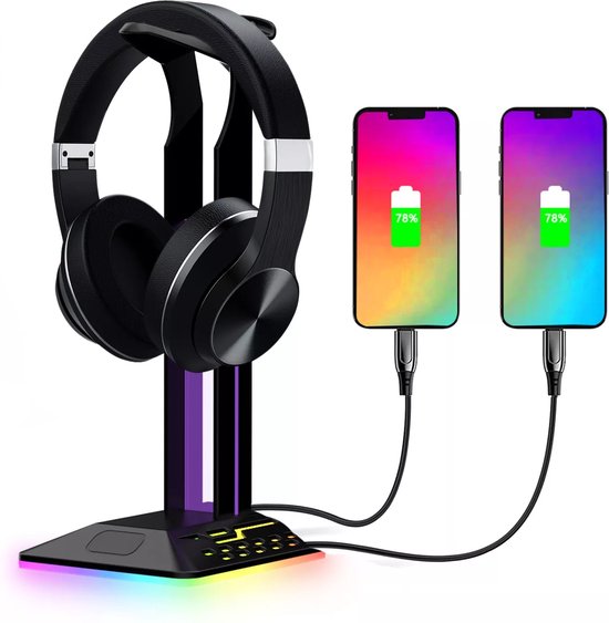 Daroyx Headset Standaard HSD8 - Premium Koptelefoon Houder - RGB Headset Stand met Led Verlichting
